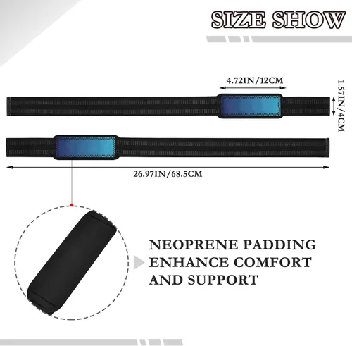 Vista 3 de Blue Gradient Weight Lifting Straps 26" Power Workouts Heavy Duty Wrist Workout Straps for Weightlifting, Bodybuilding, Powerlifting & Deadlift