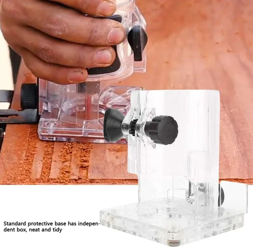 Vista 2 de Enrutador protector para recortadora, base transparente, para carpintería, base de plástico, herramientas eléctricas, accesorios de protección