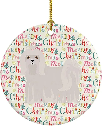 Vista 12 de Caroline's Treasures Abyssinian Sand Terrier - Adorno de cerámica para colgar en el árbol de Navidad, para el hogar, Navidad, fiestas, regalo, 3