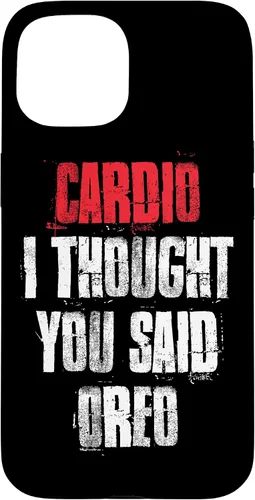 Vista 6 de Funda divertida de entrenamiento de gimnasio para iPhone 11 Pro Cardio I Thought You Said Oreo