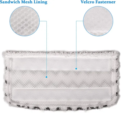 Vista 2 de F Flammi Paquete de 12 almohadillas de repuesto de microfibra para trapeador de vapor Shark S1000/S1000A/C/WM/S1001C y S2001 con tiras de fregado