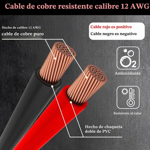 Vista 6 de Enchufe de encendedor de cigarrillos resistente de 12 AWG, cable adaptador de enchufe macho de encendedor de cigarrillos de 10 pies con luces LED