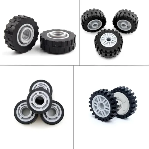 Vista 2 de 70PCS Neumáticos Ruedas y Ejes Conjuntos de Piezas de Construcción Accesorios para Vehículos de Coche Camión