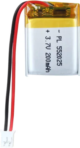 Vista 46 de Batería de 3.7V 200mAh 502025 Li-ion Li-Po recargable de iones de litio con conector de paso de 2P PH 0.079 in