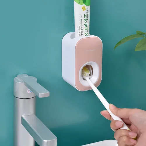 Vista 19 de Dispensador automático de pasta de dientes montado en la pared para baño, exprimidor de pasta de dientes para niños y ducha familiar