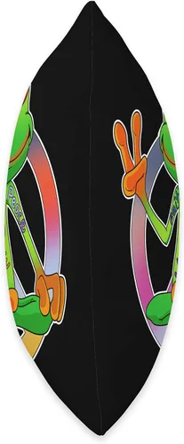 Vista 2 de InGENIUS - Cojín de almohada de 6.3 x 6.3 in, diseño de ranas hippies de los años 70, multicolor