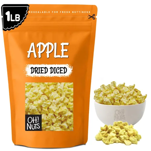 Vista 9 de Oh! Nuts Manzana seca canela cortada en cubitos, fruta seca endulzada