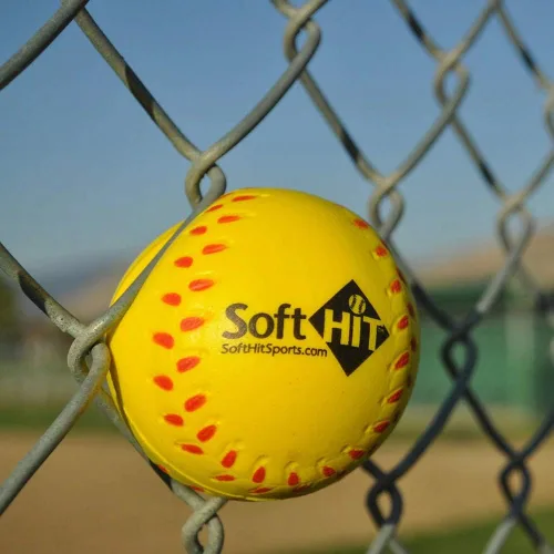 Vista 3 de Pelota de espuma de entrenamiento de béisbol/softbol suave (paquete de 6, amarillo)