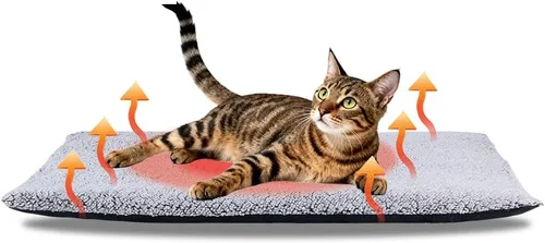 Vista 9 de AIO Cama térmica para gatos, cama autocalentable para mascotas, almohadilla térmica avanzada extra cálida para mascotas al aire libre con funda