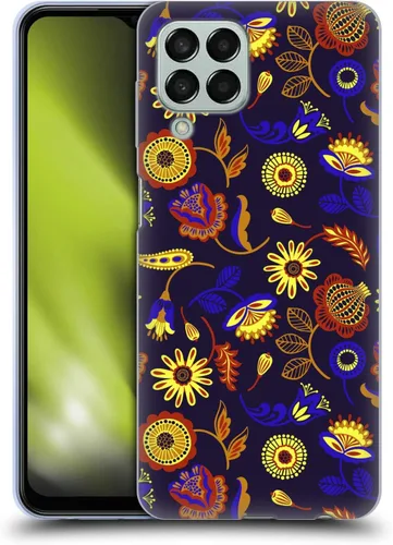 Vista 11 de Head Case Designs Officially Licensed Haroulita Blue Red Ethnic Pattern Gel Case [Military Grade Protection] Compatible with Samsung Galaxy M33