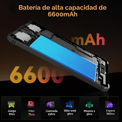 Vista 7 de Blackview Tableta rugosa de 9 pulgadas, Android 15 impermeable Gemini AI Negro