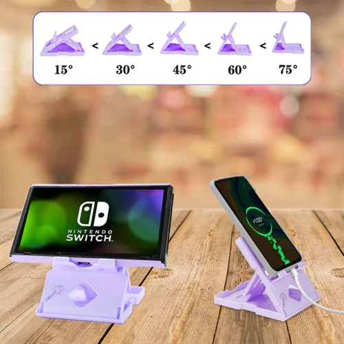 Vista 7 de GUTIAL Accessories Kit for Nintendo Switch - Purple Cute Accessories Bundle Girly Style Pack for girls with Travel Carrying Case and Protective