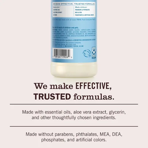 Vista 5 de Mrs. Meyer's Clean Day - Detergente líquido para platos, aroma a agua de lluvia, fórmula biodegradable, paquete de 3 unidades, 16 fl oz