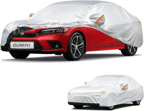 Vista 49 de GUNHYI - Funda de automóvil de 6 capas para Tesla Model 3 (2017-2025), impermeable para todo tipo de clima, protección UV contra la nieve, el sol