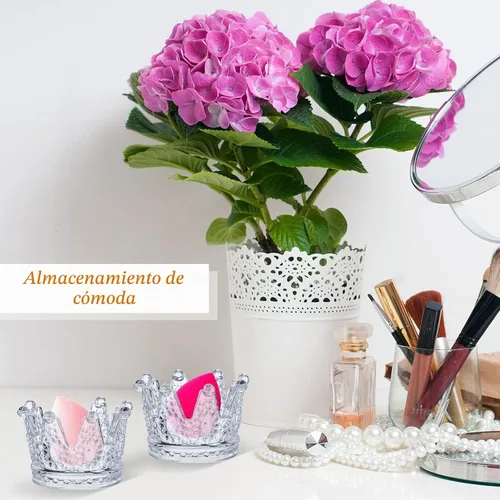 Vista 7 de Portavelas votivo de corona transparente, 24 piezas, estilo transparente Candelabros de cristal de corona a granel, centros de mesa de quinceañera