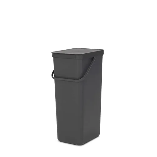 Vista 8 de Brabantia Sort & Go Cubo de Reciclaje 3.2 Galones (Verde Jade) Cubo de Basura de Plástico Eficiente en Espacio con Asa, Tapa Removible y Que
