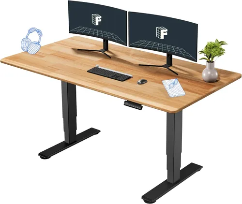 Vista 35 de FlexiSpot E6 Bamboo - Escritorio eléctrico de pie de 3 etapas con motor dual de 48 x 24 pulgadas, soporta 220 libras, altura ajustable con ajustes