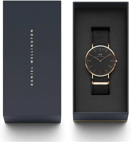 Vista 8 de Daniel Wellington Reloj Clásico Tela Oro Rosa (Poliéster)