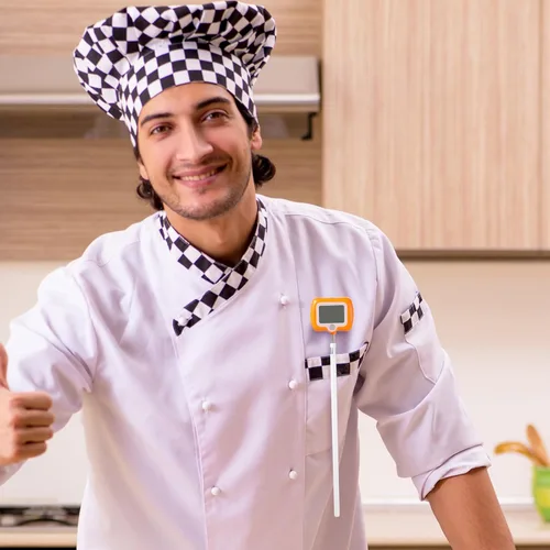Vista 7 de Termómetro digital de caramelo con clip para olla, termómetro de lectura instantánea impermeable para cocinar, hornear, freír, termómetro para freír