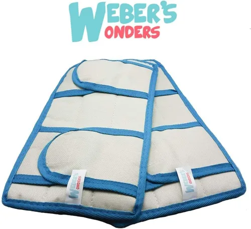 Vista 4 de Paquete de 4 almohadillas de microfibra Weber's Wonders para trapeador, lavables, reutilizables, duraderas, compatibles con cabezales Swiffer