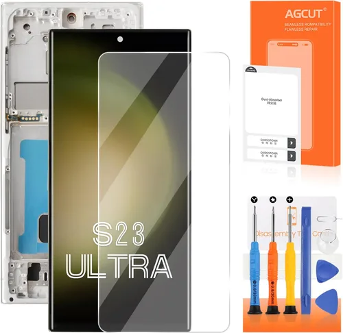 Vista 8 de INCELL - Pantalla de repuesto para Samsung Galaxy S23 Ultra LCD S918B SM-S918U LCD digitalizador táctil negro con marco