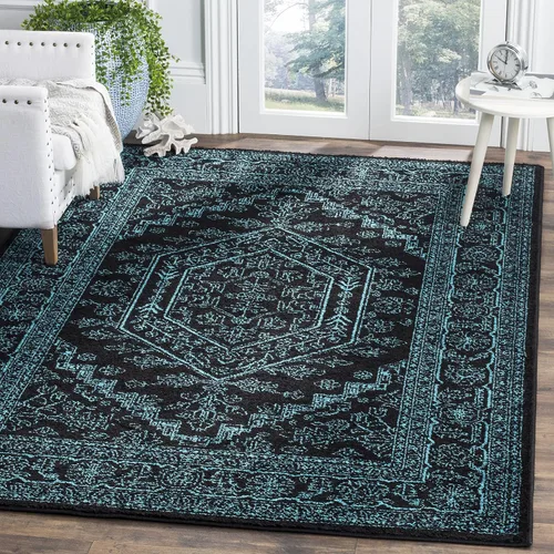 Vista 70 de SAFAVIEH ADR108B - Tapete de la colección Adirondack, 2 pies 1 pulgada x 6 pies, marfil y plateado, diseño de medallón oriental, no desprende