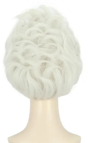 Vista 5 de yuehong Peluca corta blanca de anime con estilo resistente al calor, disfraces de Halloween y cosplay