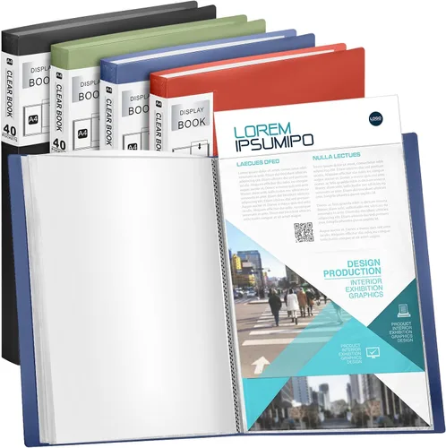 Vista 14 de Marspark - Carpeta de 4 piezas con fundas de plástico grande de 8.5" x 11", libro de presentación de 40 bolsillos con 80 páginas, carpeta
