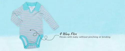 Vista 5 de Hanes Baby-Boys Ultimate Baby Flexy 3 Pack Long Sleeve Polo Bodysuits