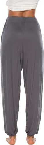 Vista 3 de AvaCostume - Pantalones de harén de corte alto para mujer, estilo hippie