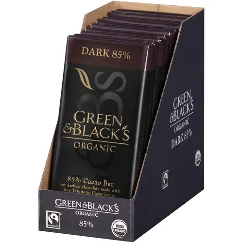 Vista 5 de Chocolate orgánico, verde y negro, 3.5 onzas la barra (paquete de 10)