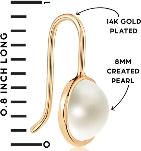 Vista 4 de Humble Chic Aretes colgantes de ópalo o perla para mujer, chapados en oro de 14 quilates o chapados en plata de ley 925, hipoalergénicos, seguros