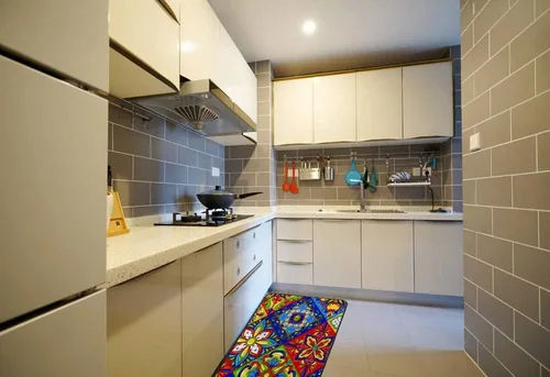 Vista 3 de Alfombra de baño de azulejos de cerámica mexicana Talavera sin costuras, antideslizante, suave, corta, de felpa, larga, extra gruesa, de espuma