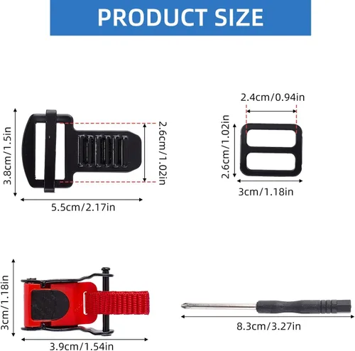 Vista 5 de NICENEEDED Adaptador de correa de barbilla para casco de trinquete, kit de hebilla de liberación rápida para casco, accesorios para casco