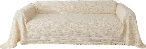 Vista 4 de Fundas para sofá individual para silla, color beige suave, de sirsaca de color sólido, fundas de sofá para mascotas, sirsucker, 71 pulgadas de ancho