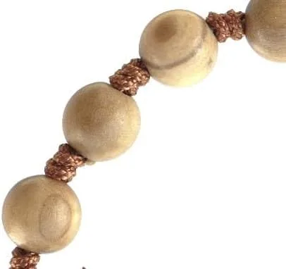 Vista 4 de Pulsera ajustable de rosario de madera de olivo de 0.315 in