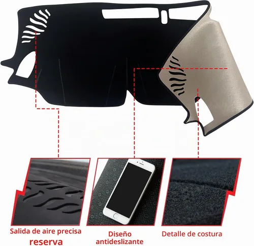 Vista 2 de Tapete antideslizante para tablero de instrumentos compatible con Subaru Impreza 2024 Protector solar (borde negro)