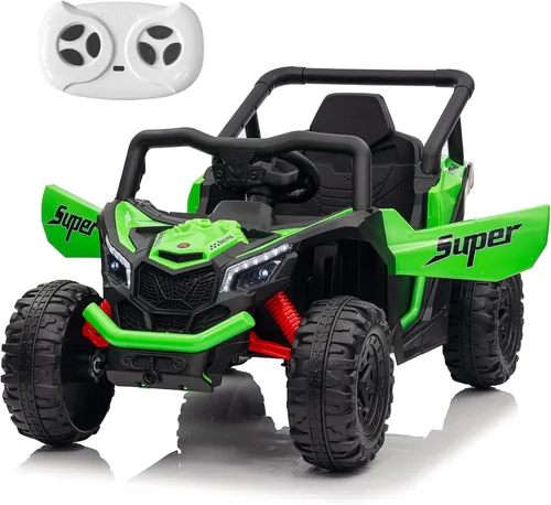 Vista 8 de Run Fast - Automóvil eléctrico de 12 V para niños con control remoto para padres, juguete de paseo con batería eléctrica para niños de 3 a 5 años
