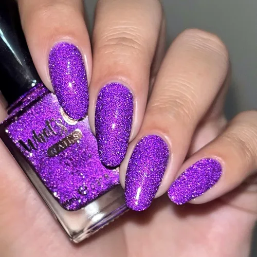 Vista 3 de Whats Up Nails - Plumingo Party Flash - Esmalte de uñas reflectante granate con dúocromo iridiscente brillante púrpura brillante barniz de esmalte