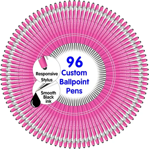 Vista 19 de Bolígrafos personalizados a granel con punta de lápiz capacitivo, bolígrafos personalizados de 0.020 in con nombre, logotipo o mensaje grabado