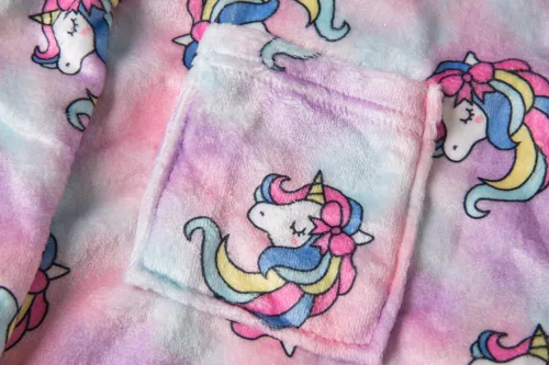 Vista 6 de SRVNFBKT Albornoces para niños y niñas, batas de baño con capucha para niños, batas de franela suave, ropa de dormir, regalo para niños y niñas
