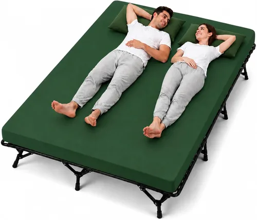 Vista 16 de CYMULA Colchón para Catre de Campamento de 2 pulgadas, Almohadilla para Dormir de Espuma Viscoelástica, Suave, Cálido, Antideslizante, Cubrecolchón