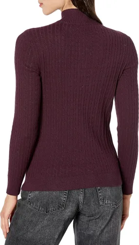 Vista 2 de Tommy Hilfiger Women's 14 Zip Mockneck Solid Cotton Sweater