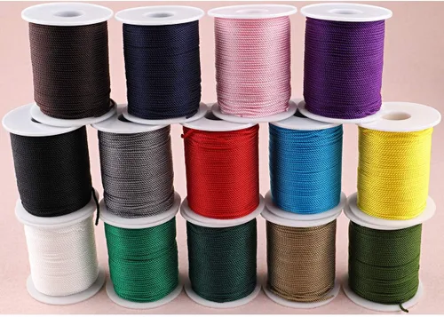 Vista 6 de Cuerda de nailon trenzado de 3 capas para jardinería, manualidades, fabricación de pulseras (0.059 in-164 pies, verde militar)