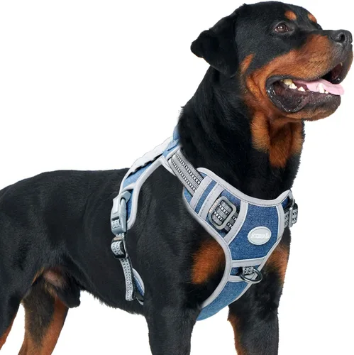 Vista 10 de Auroth - Arnés táctico para perros pequeños y medianos, sin tirones, arnés ajustable para mascotas, reflectante, K9, entrenamiento, trabajo