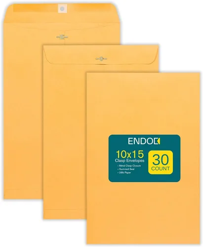 Vista 9 de Sobres de cierre – Sobres de catálogo de papel kraft marrón de 6 x 9 pulgadas – Paquete de 30 – con cierre de cierre y sello engomado – Sobres