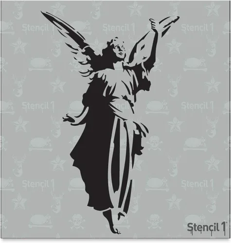 Vista 16 de Stencil1 Plantilla de 8.5 x 11 pulgadas, ángel, 8.5 x 11