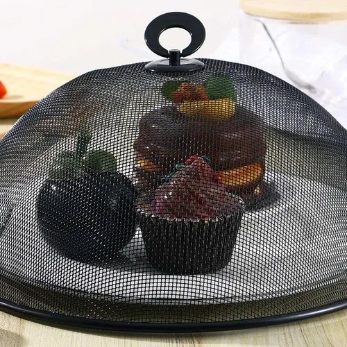 Vista 5 de Cubierta de malla para alimentos, de acero inoxidable, para mesa de comedor, tapa de alimentos, cubierta de platos, fundas reutilizables de malla