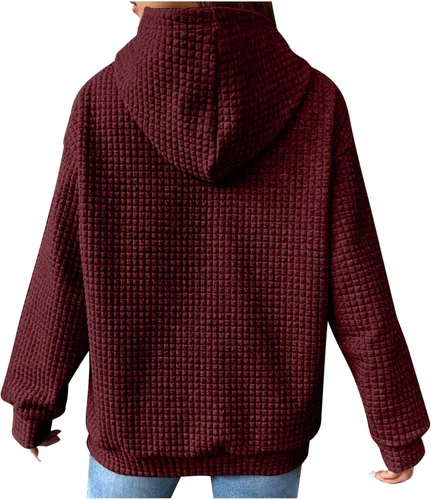 Vista 4 de Sudaderas con capucha de gran tamaño para mujer, suéter de vellón de otoño, casual, cómodo, trajes de moda Y2K 2023