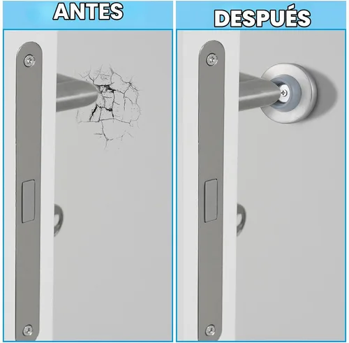 Vista 3 de Pangda Tope de pared para puerta de pared, 4 piezas, topes de pared de Plateado